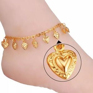 New 18k gold Heart Anklet Bracelet